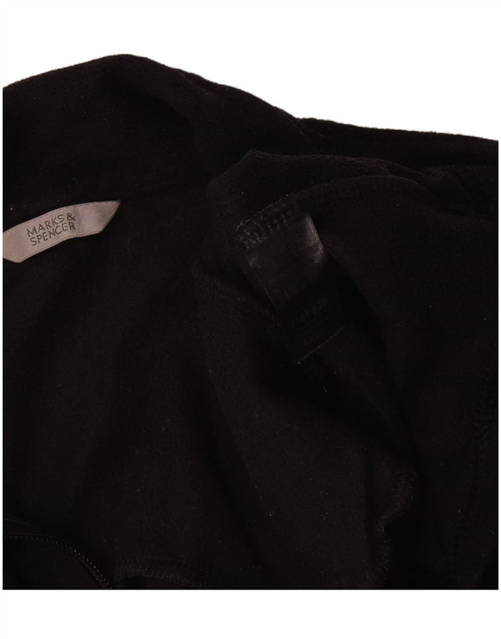 Marks & Spencer Damen Fleecejacke UK 12 Medium Schwarz Polyester