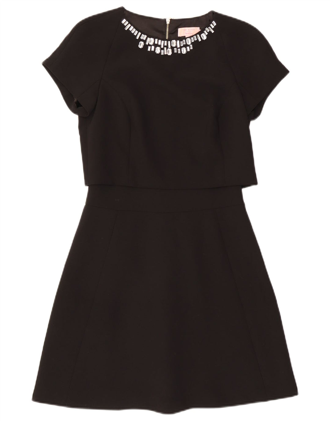 Ted Baker Damen-A-Linien-Kleid, Größe 0 2XS, schwarzes Polyester