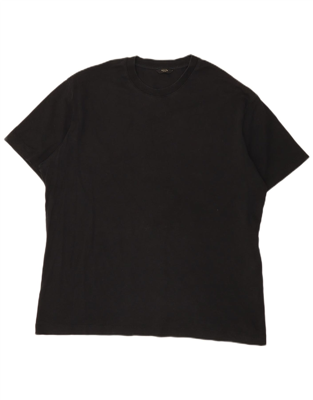 Massimo Dutti Herren T-Shirt Top 2XL Schwarz Baumwolle
