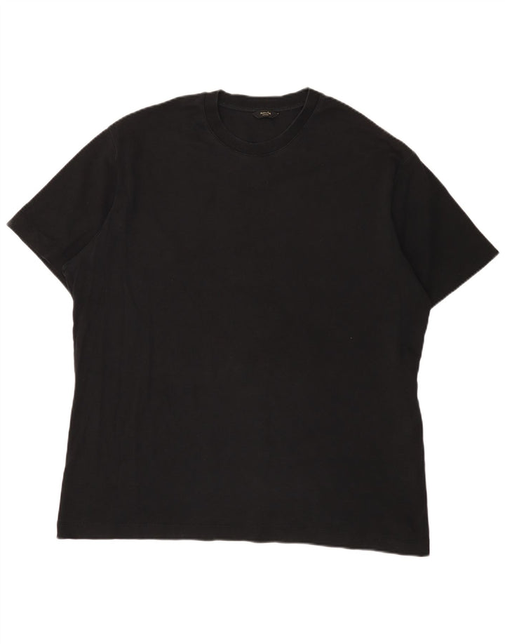 Massimo Dutti Herren T-Shirt Top 2XL Schwarz Baumwolle