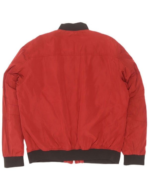 Zara Herren Bomberjacke UK 44 2XL Rot Colourblock Polyester
