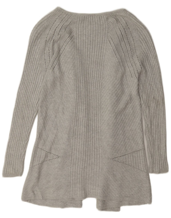 Marks & Spencer Damen Longline Open Cardigan Pullover UK 10 Small Grau