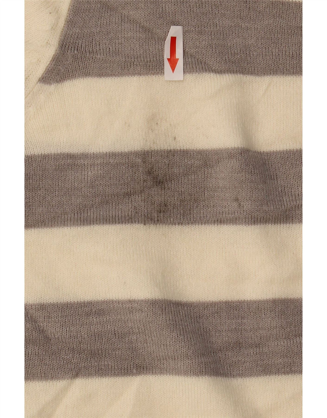 Marks & Spencer Damen-Pullover mit Rundhalsausschnitt, Gr. 10, Größe S, Beige, gestreift