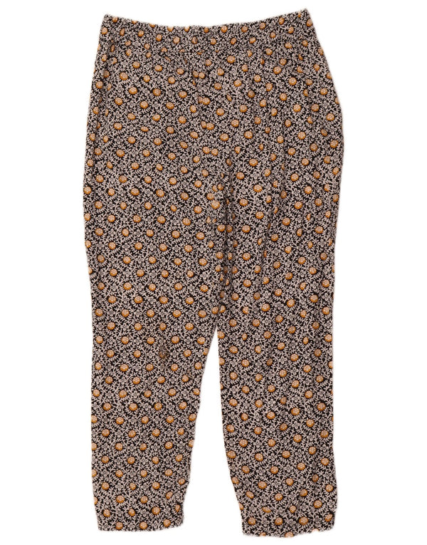 Marks & Spencer Damen-Hose mit kurzem Schnitt, UK 12, M, W30, L24, Schwarz mit Blumenmuster