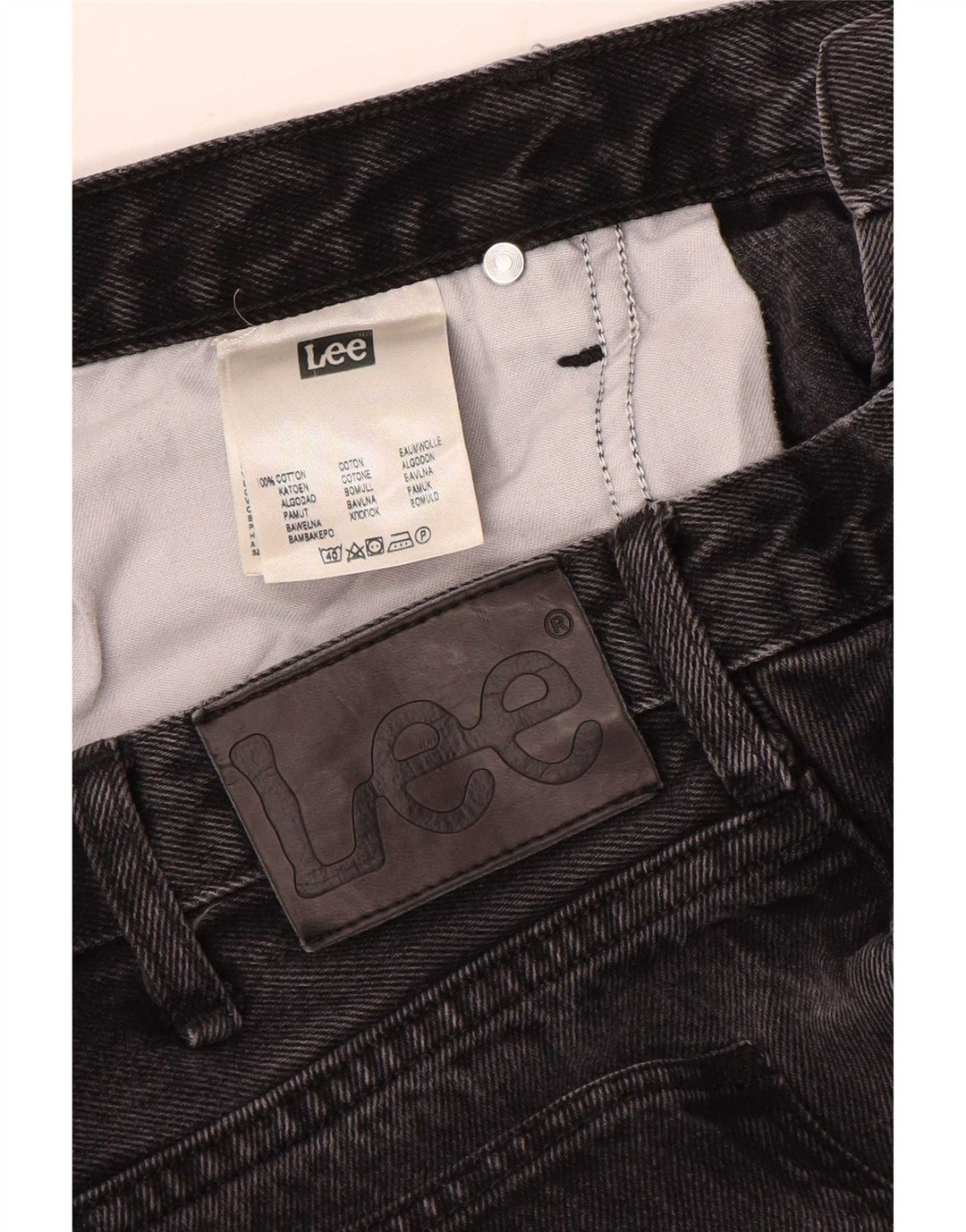 Lee Herren Brooklyn Comfort Straight Jeans W38 L30 Graue Baumwolle