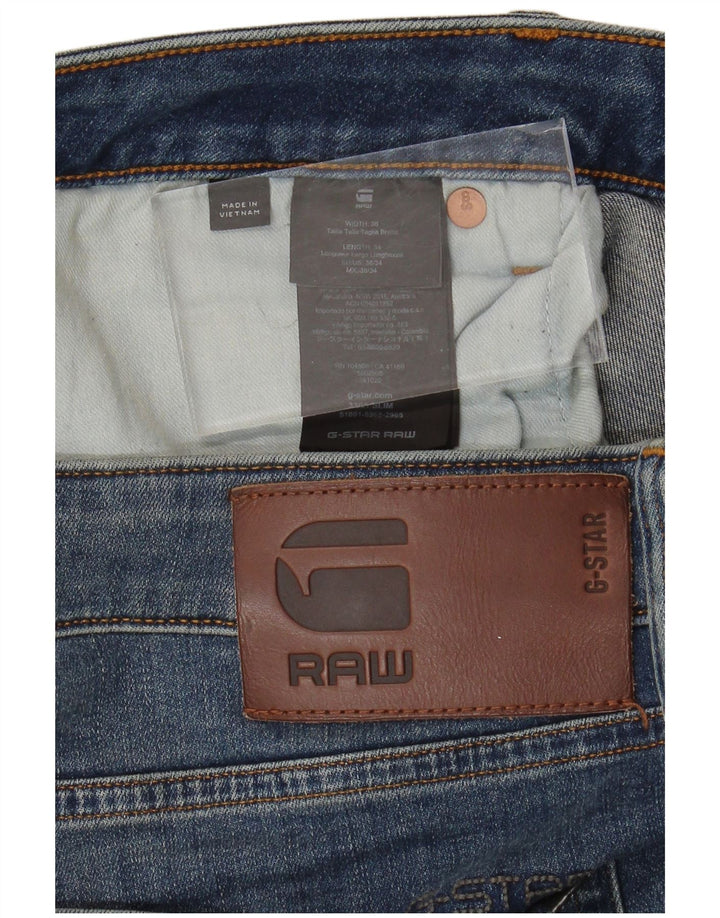 G-STAR Herren 3301 Slim Jeans W38 L34 Blaue Baumwolle