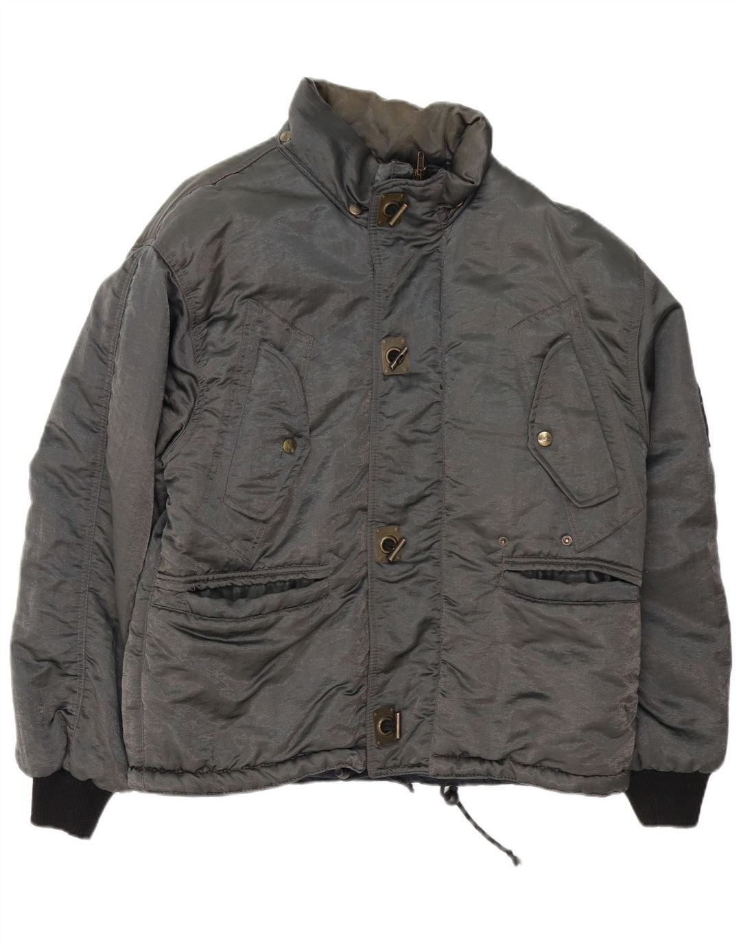 Quarry Herren-Windbreaker-Jacke, UK 38, mittelgraues Colourblock-Polyamid