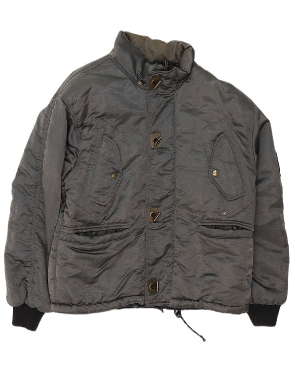 Quarry Herren-Windbreaker-Jacke, UK 38, mittelgraues Colourblock-Polyamid