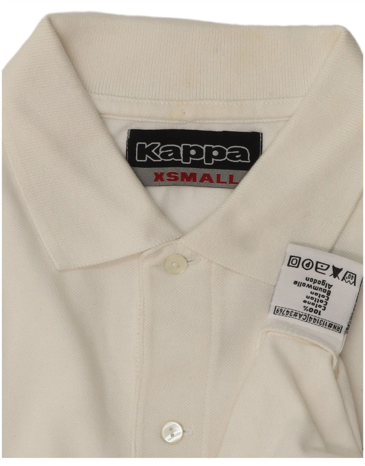 Kappa Herren Langarm-Poloshirt XS weiße Baumwolle