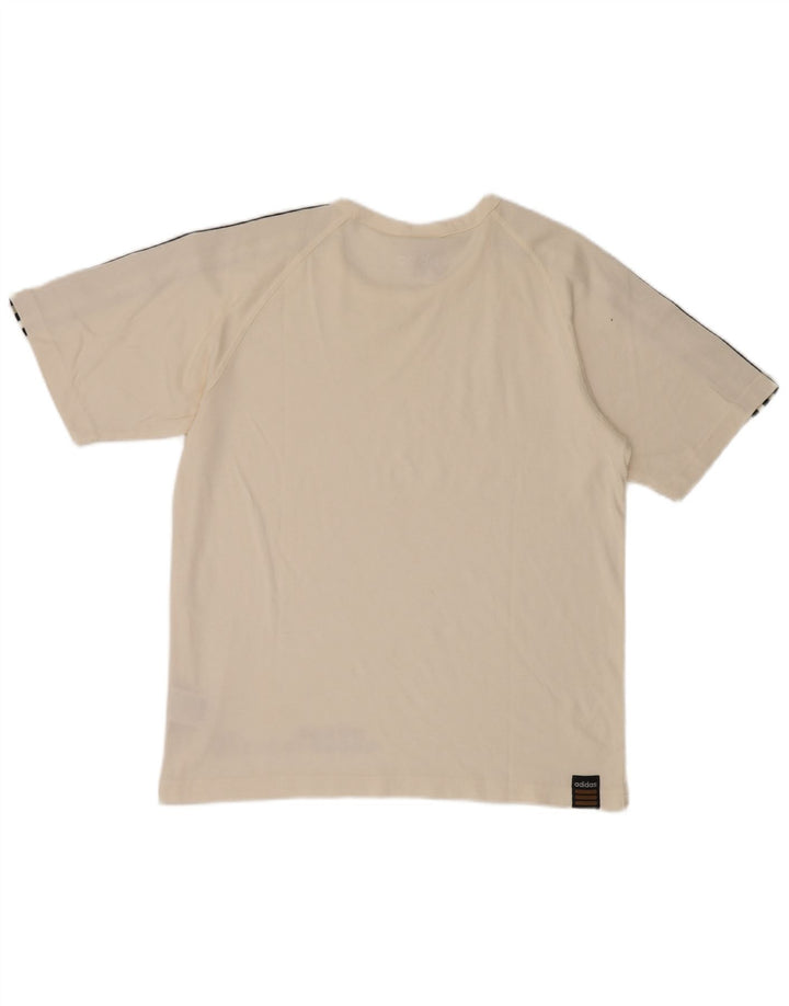 Adidas Herren Grafik-T-Shirt-Oberteil aus mittelweißer Baumwolle