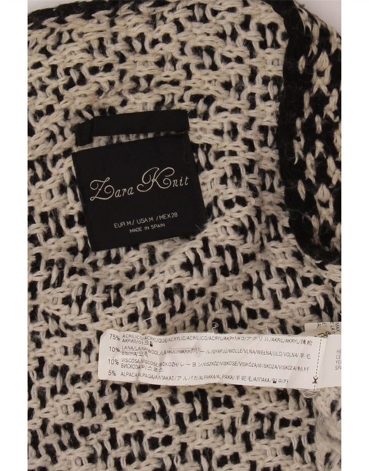 Übergroßer, offener Strickjackenpullover für Damen von ZARA, Gr. 14, Mittelschwarz, Acryl