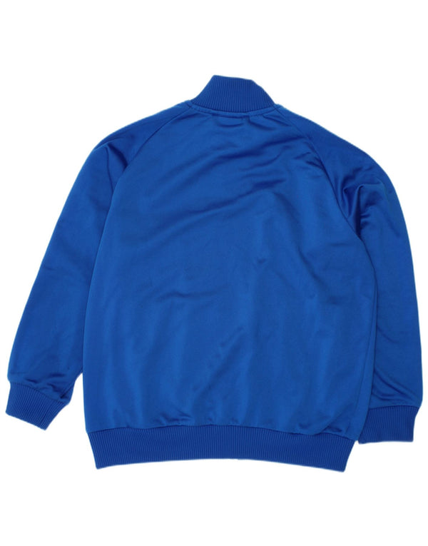 Adidas Jungen-Trainingsanzug-Top-Jacke, 7–8 Jahre, blaues Farbblock-Polyester