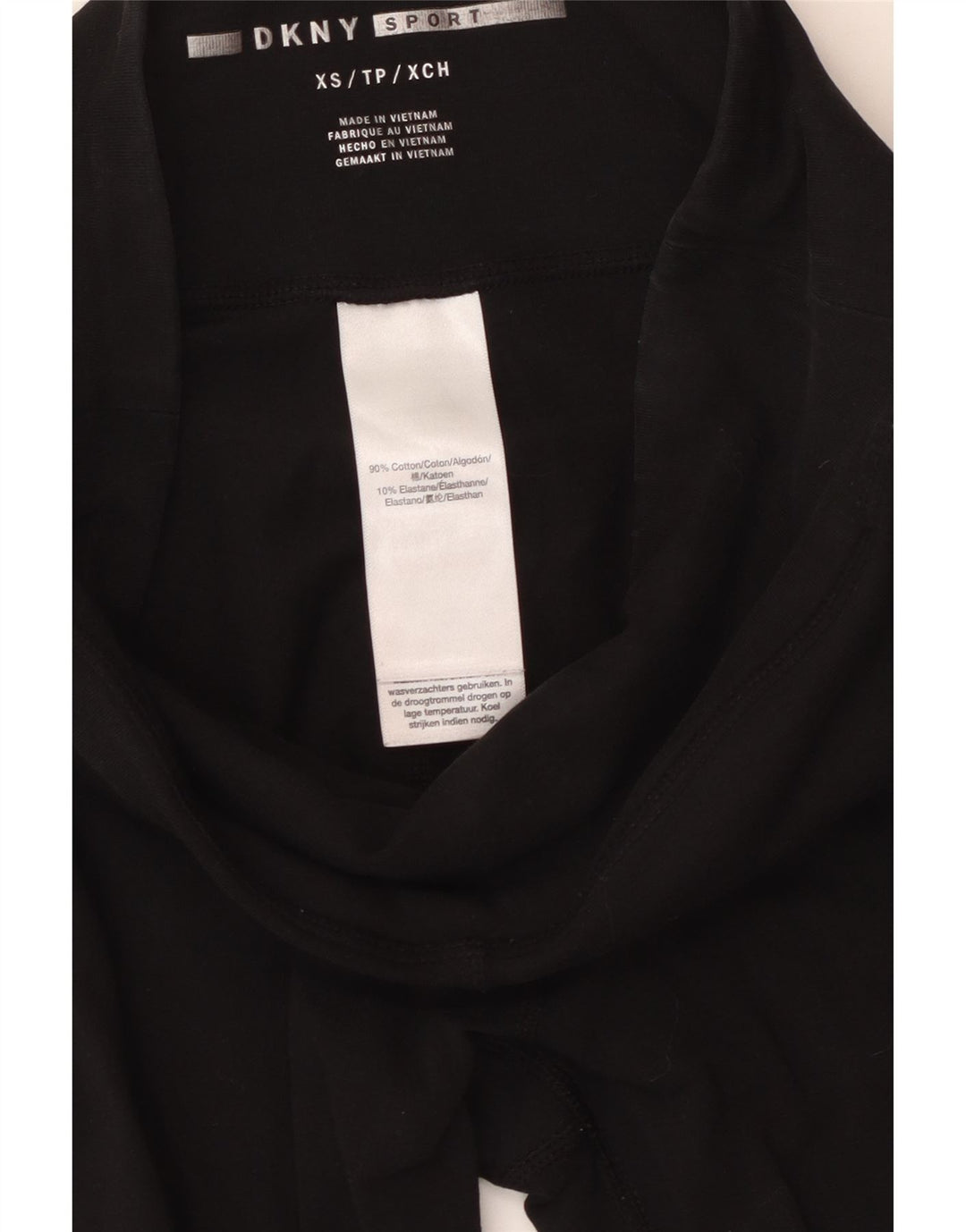 Dkny Womens Graphic Leggings UK 4 XS Schwarze Baumwolle