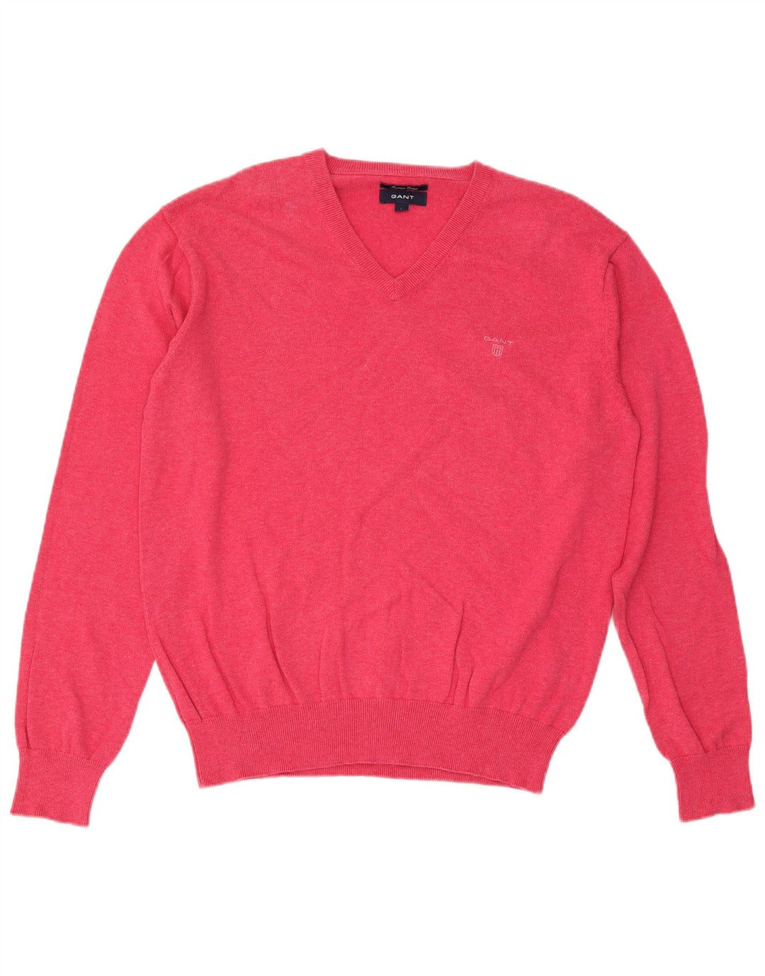 Gant Herren-Pullover mit V-Ausschnitt, groß, rosa Baumwolle