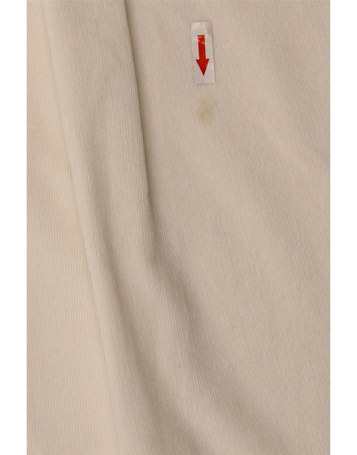 Zara Damen Übergroßes Cordhemd UK 10 Small Weiß Polyester