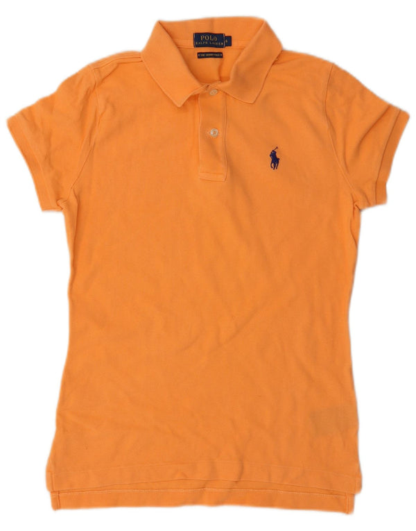 Polo Ralph Lauren Damen The Skinny Shirt UK 10 Small Orange Baumwolle