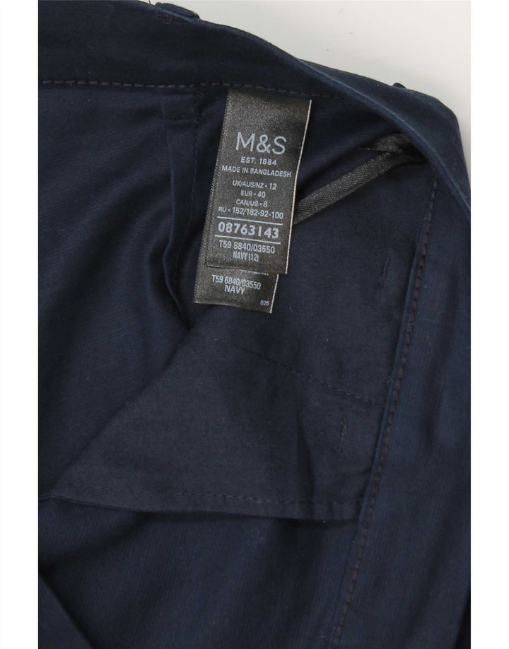 Marks & Spencer Damen Chinoshorts UK 12 Medium W30 Marineblaue Baumwolle