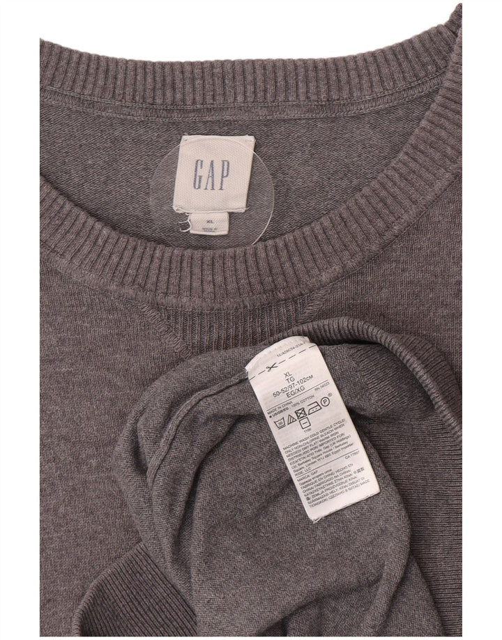 Gap Herren-Pullover mit Rundhalsausschnitt, XL, graue Baumwolle