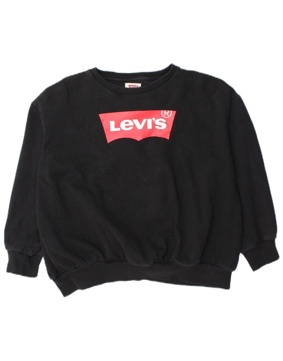Levi's Mädchen-Sweatshirt mit übergroßem Grafikmotiv, 12–13 Jahre, Größe L, Schwarz