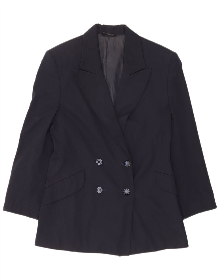 Benetton Damen Zweireihige Blazerjacke IT 40 Small Marineblau