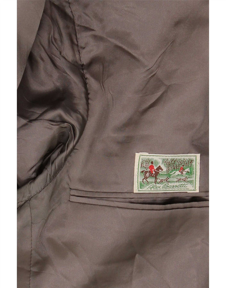 Vintage Herren 2-Knopf-Blazerjacke UK 38 Mittelgrauer Hahnentrittmuster