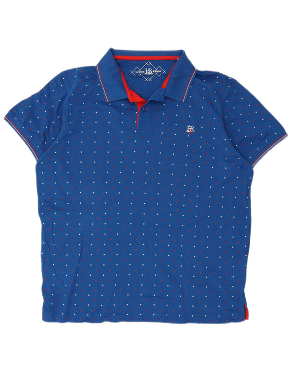 Harmont & Blaine Herren-Poloshirt XL, blau gepunktete Baumwolle