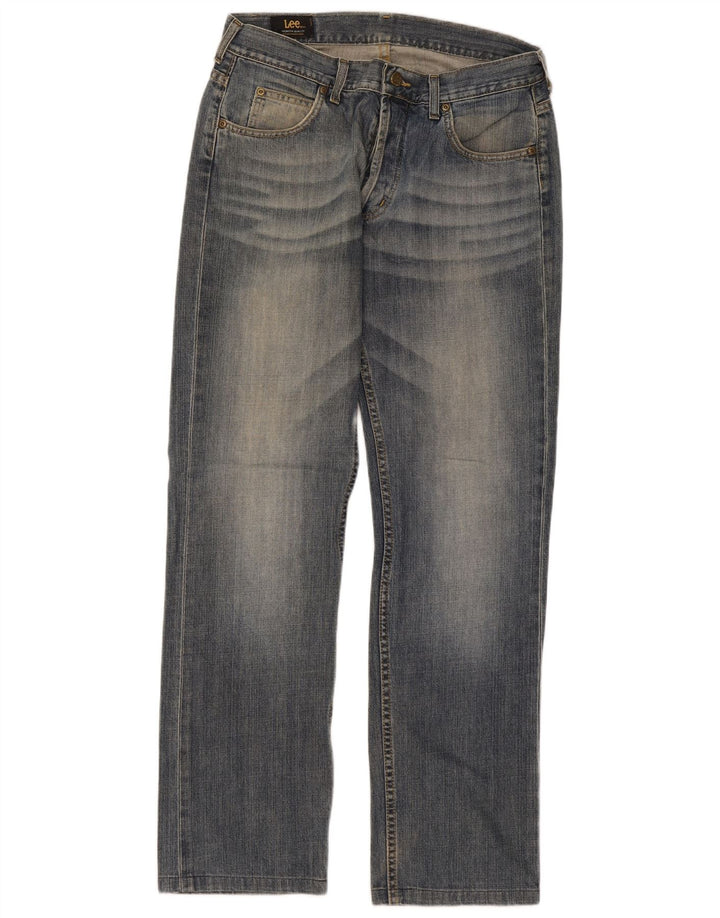 Lee Damen Seattle Straight Jeans W33 L32 Blaue Baumwolle
