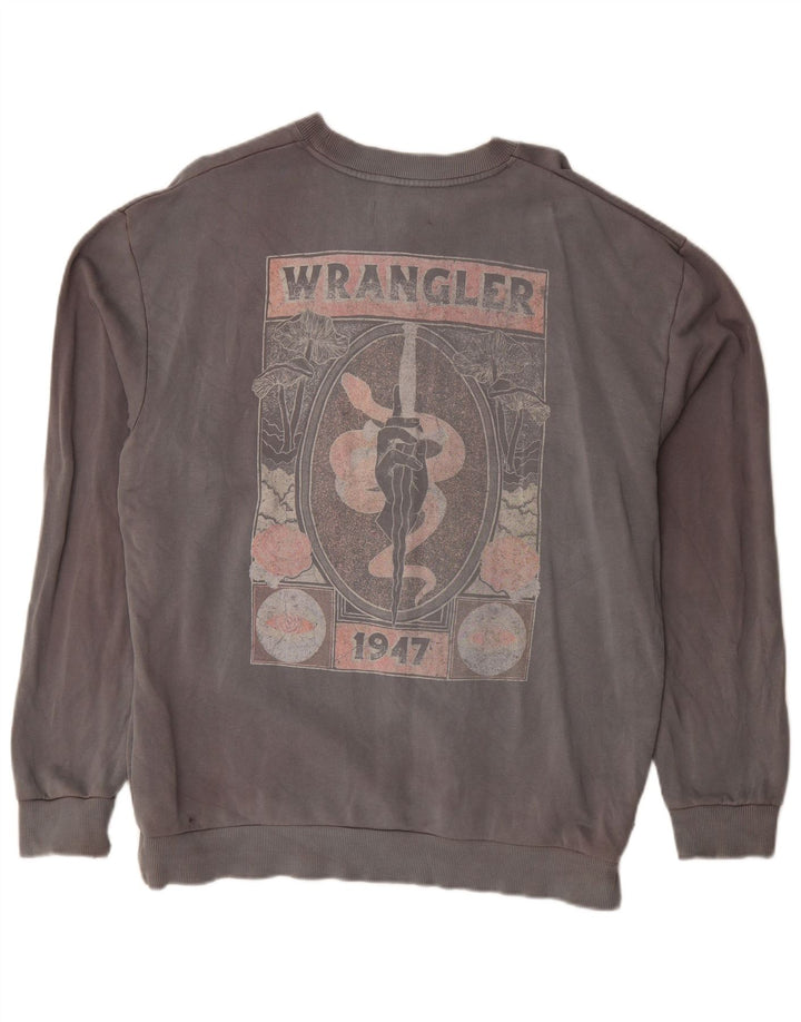 Wrangler Herren-Sweatshirt mit Grafik, groß, aus grauer Baumwolle