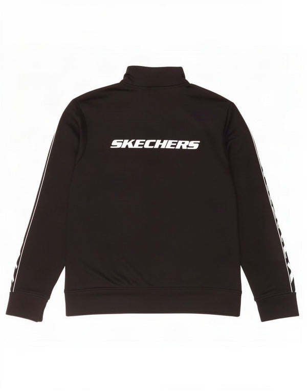 Skechers Womens Graphic Trainingsanzug Top Jacke UK 14 Medium Schwarz Polyester