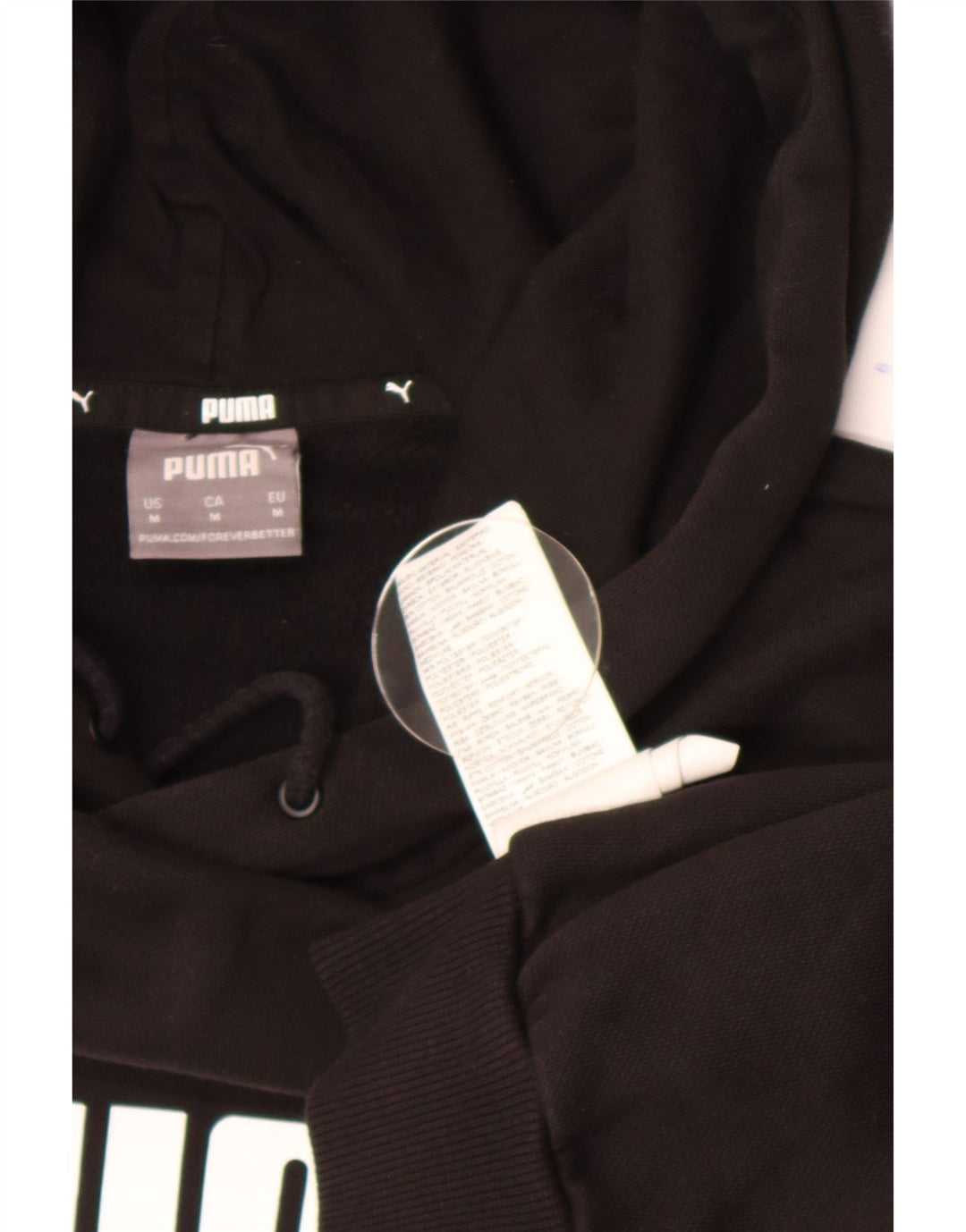 Puma Herren Grafik-Hoodie-Pullover aus mittelschwarzer Baumwolle