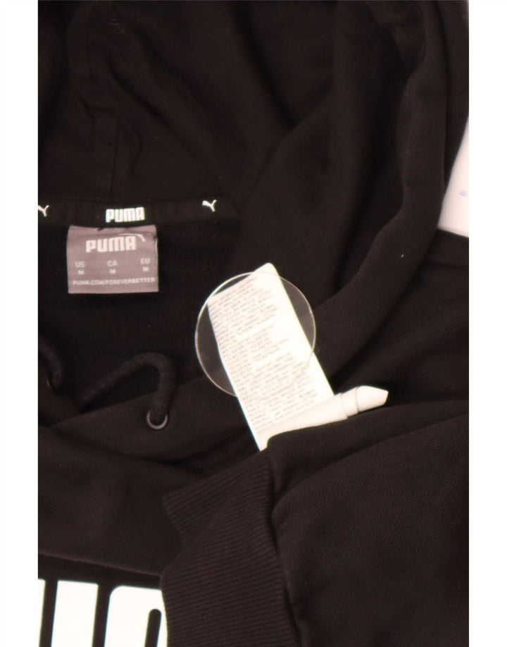 Puma Herren Grafik-Hoodie-Pullover aus mittelschwarzer Baumwolle