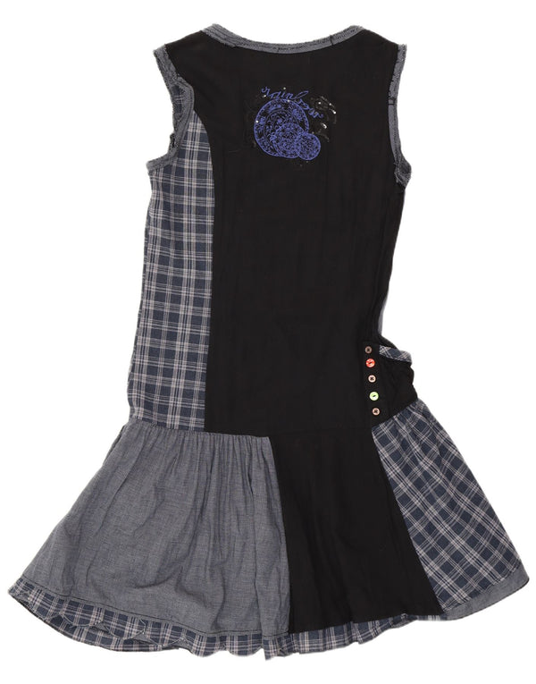 Desigual Damen Kleid mit tiefer Taille, EU 38, mittleres Marineblau, Patchwork