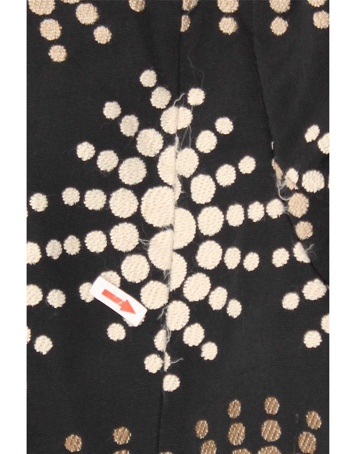 Desigual Damen Mantel EU 42 Großes schwarzes geometrisches Polyester