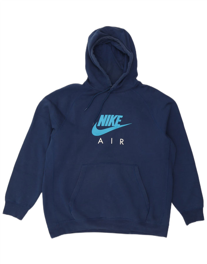 NIKE Herren Air Graphic Hoodie Pullover XL Marineblau Baumwolle