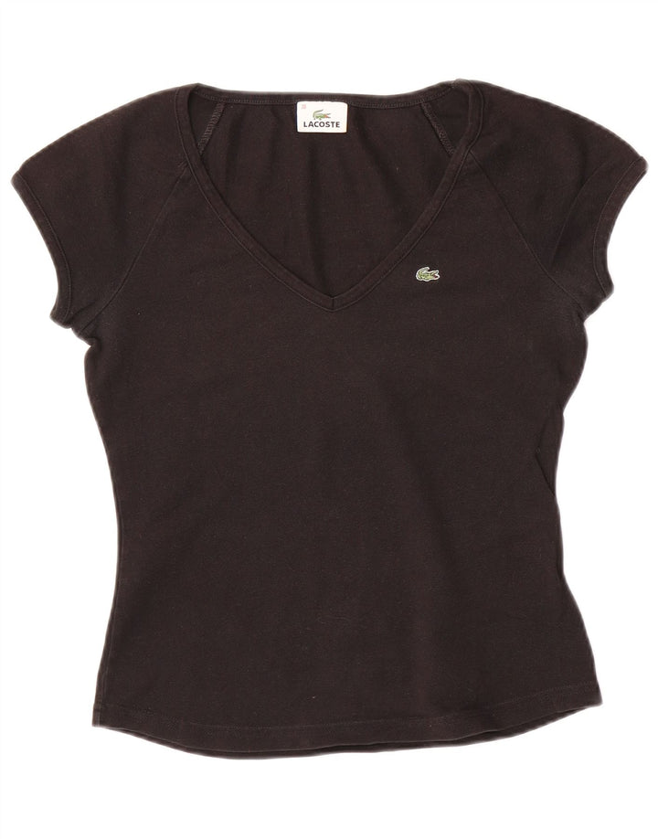 LACOSTE Damen T-Shirt Top Größe 38 Mittelschwarze Baumwolle
