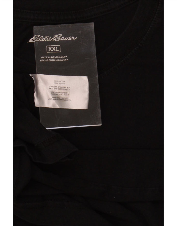 EDDIE BAUER Mens T-Shirt Top 2XL Black Cotton Vintage Eddie Bauer and Second-Hand Eddie Bauer from Messina Hembry 
