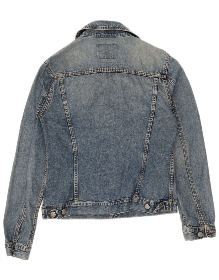Sisley Damen Jeansjacke UK 10 Small Blaue Baumwolle