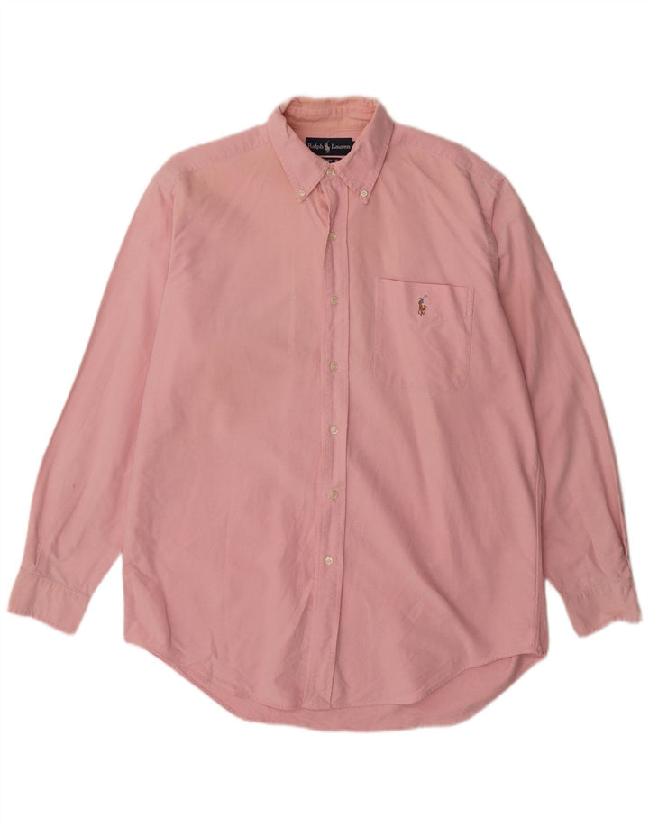 Ralph Lauren Herren-Hemd mit klassischer Passform, Mittelrosa, Baumwolle