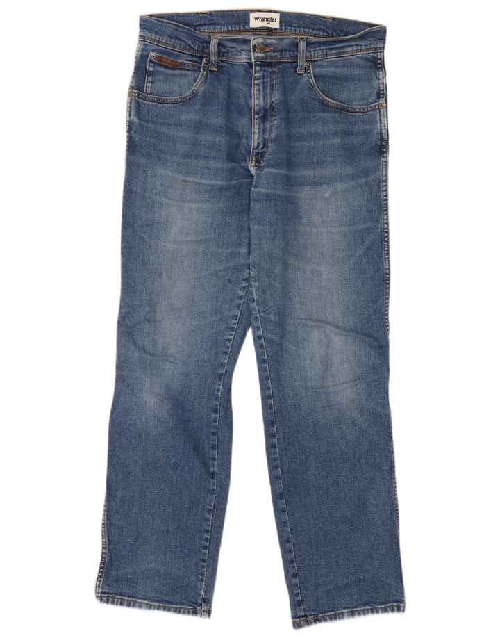 Wrangler Herren Texas Straight Jeans W33 L30 Blaue Baumwolle