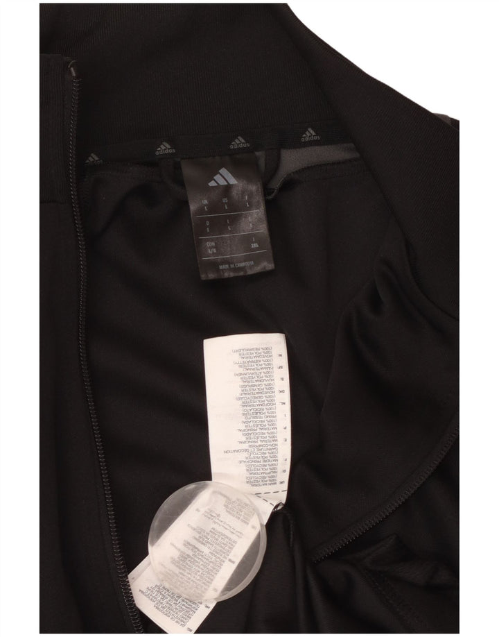 ADIDAS Herren-Trainingsanzug-Top-Jacke, großes schwarzes Polyester