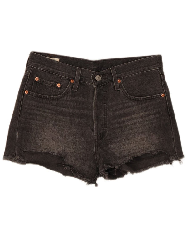 LEVI'S Damen 501 Denim-Shorts mit hoher Taille, W27, Größe S, Grau, Baumwolle
