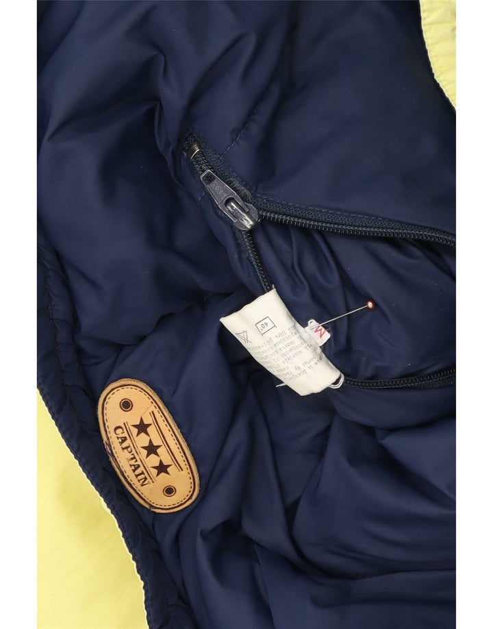 Vintage Herren Reversible gepolsterte Jacke UK 38 Medium Marineblau Nylon