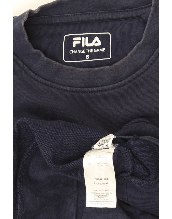 Fila Herren-Sweatshirt mit Grafik, Größe S, marineblaue Baumwolle