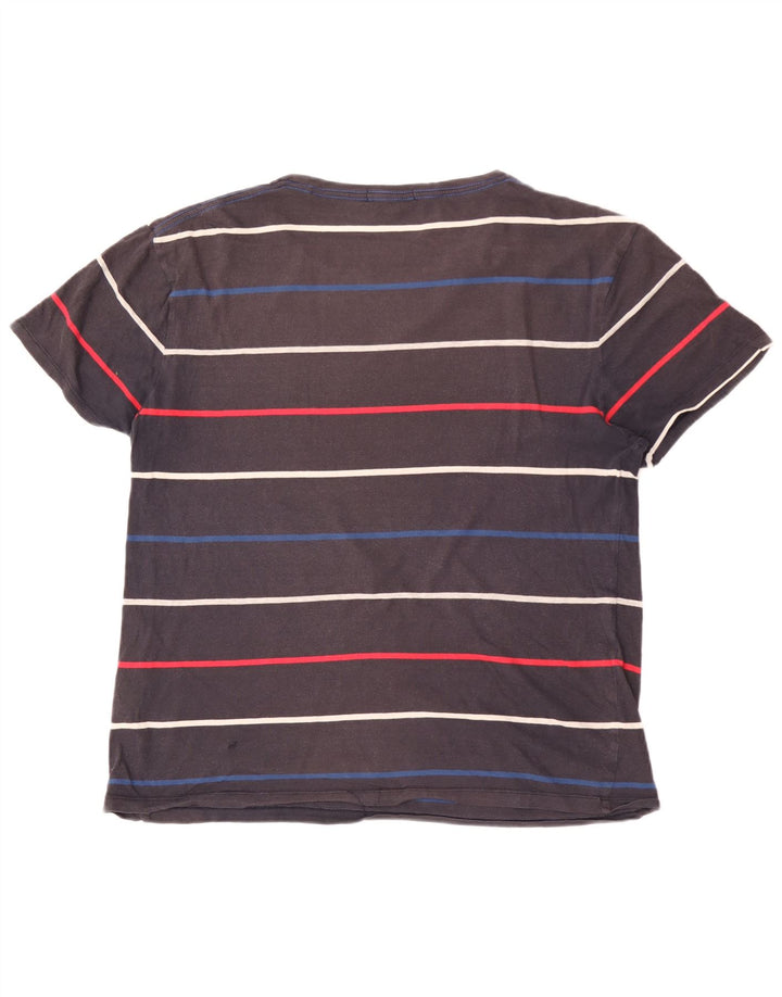 GANT Herren-T-Shirt-Oberteil, groß, grau gestreift, Baumwolle