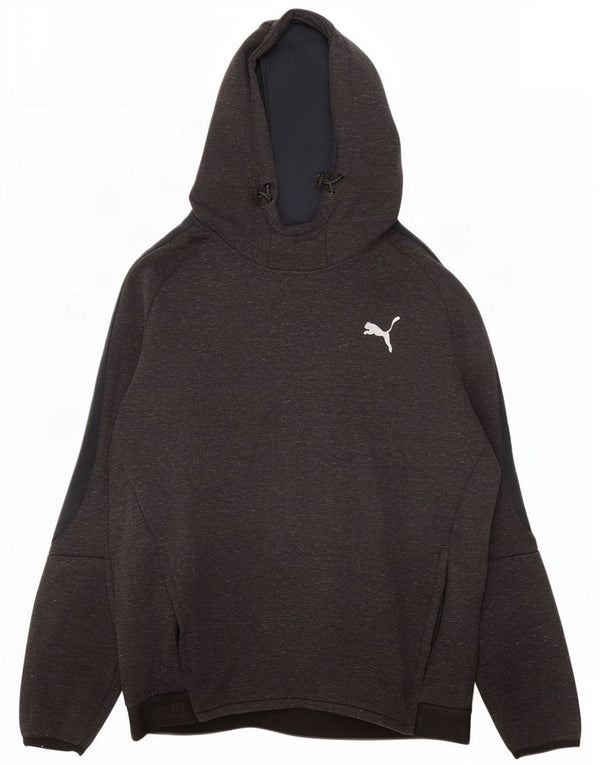 Puma Herren Kapuzenpullover, groß, grau gefleckte Baumwolle