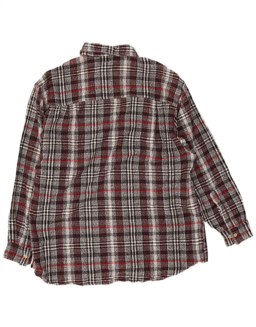 Vintage Herren Flanellhemd Größe 16 1/2 Große grau karierte Baumwolle