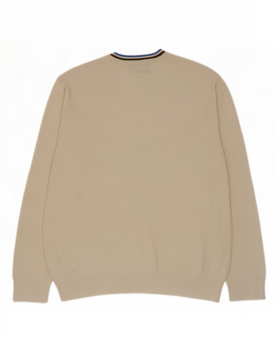 Penguin Herren-Pullover mit Rundhalsausschnitt, groß, weiß gestreift, Baumwolle