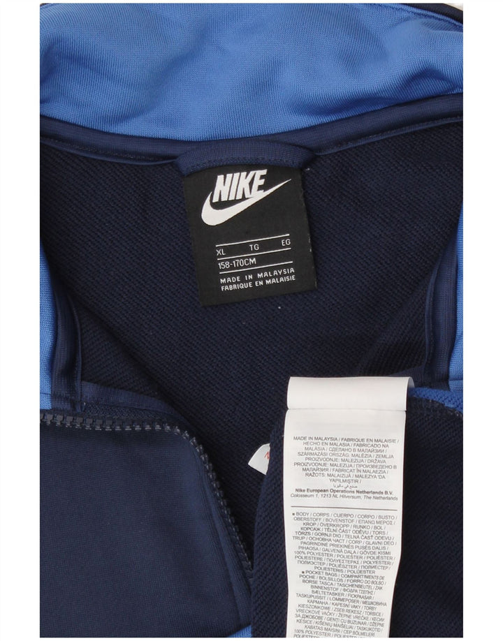 Nike Jungen-Trainingsanzug-Top-Jacke, 13–14 Jahre, XL, Marineblau, Farbblock