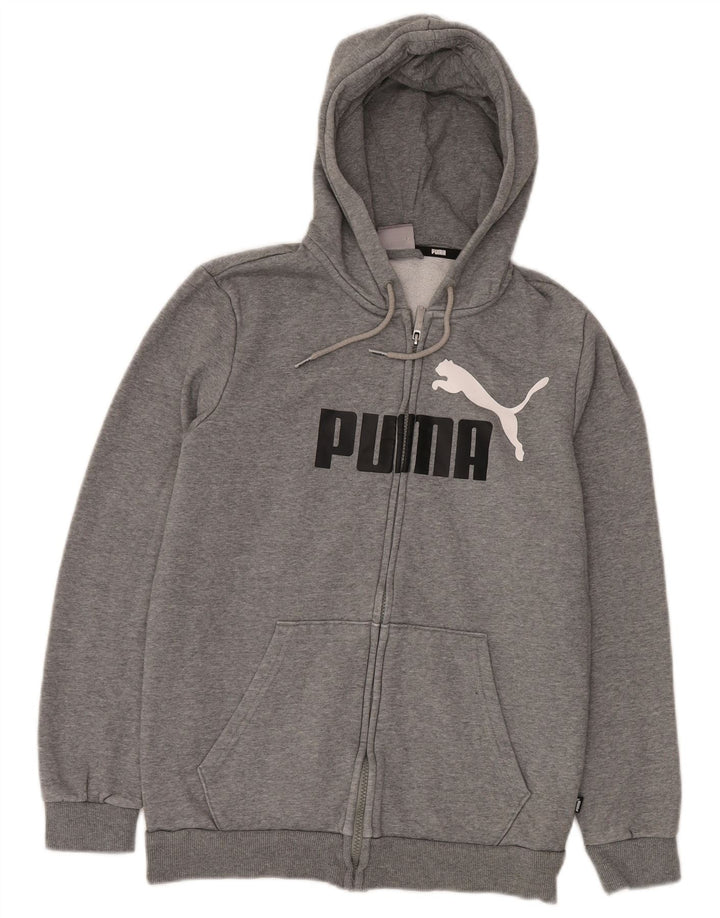 PUMA Herren Graphic Zip Hoodie Pullover Small Grau Baumwolle Sport