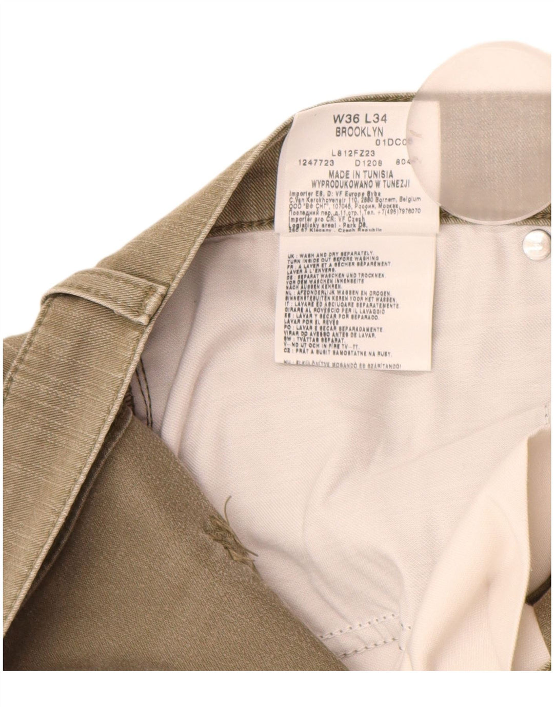 LEE Herren Brooklyn Straight Jeans W36 L31 Khaki Baumwolle